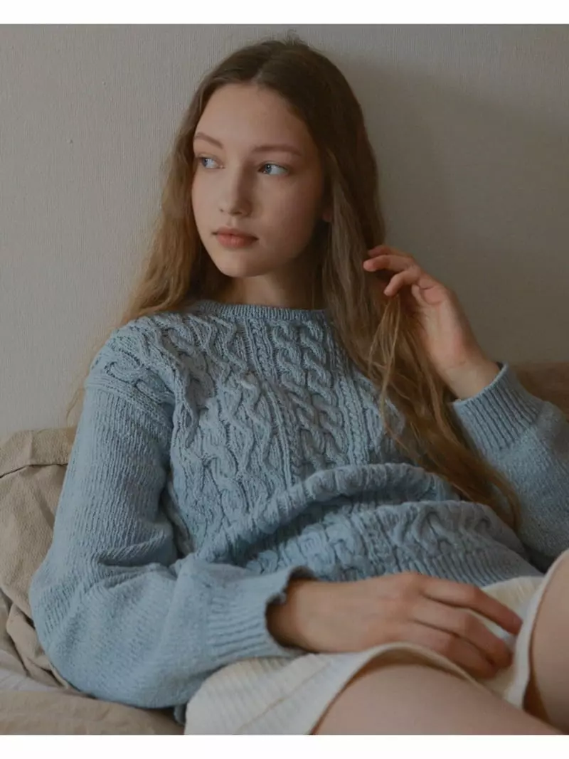 Refleur - Korean Women Fashion - #womensfashion - Cotton Twisted Knit Tee