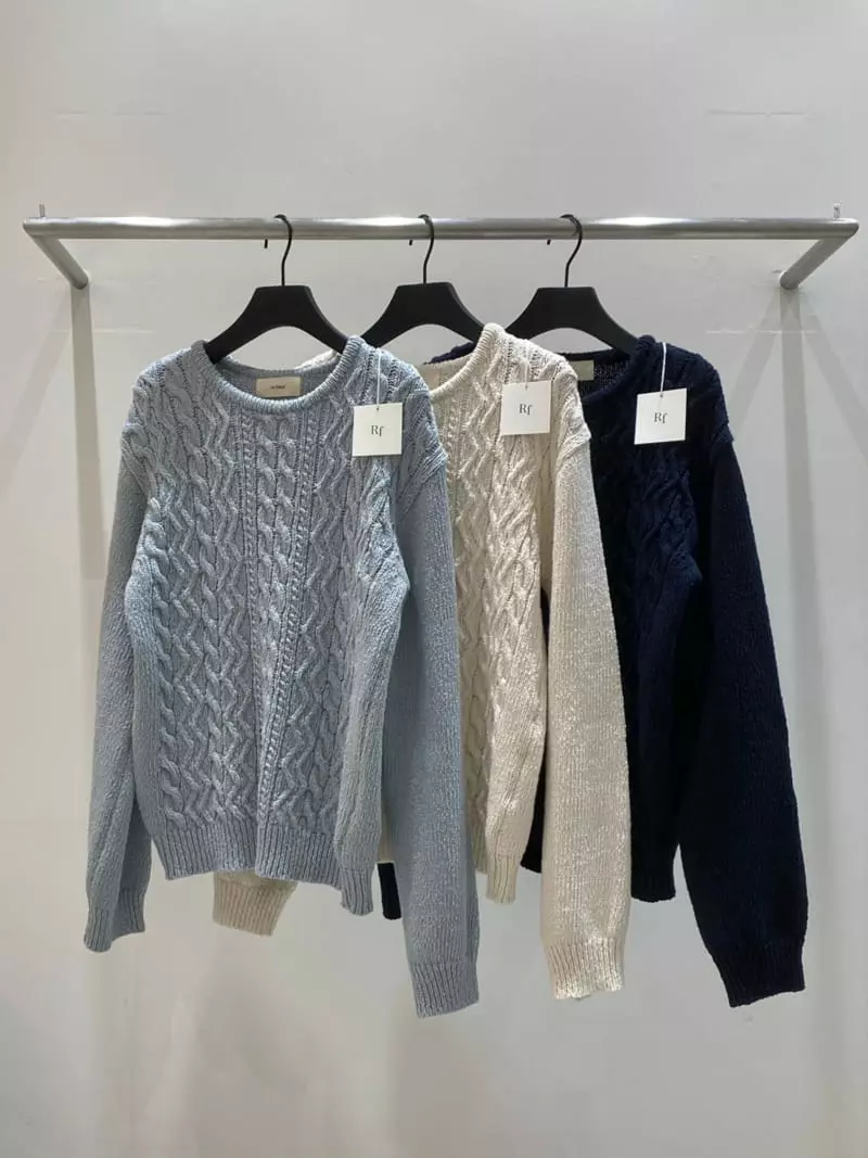 Refleur - Korean Women Fashion - #womensfashion - Cotton Twisted Knit Tee - 3