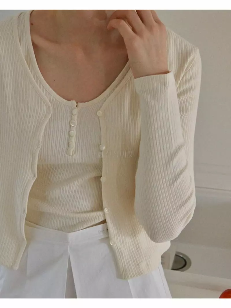 Refleur - Korean Women Fashion - #womensfashion - Jacquard Cardigan - 2