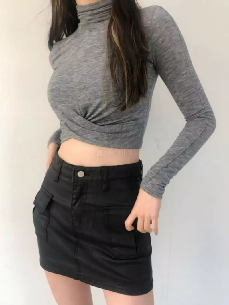Remood - Korean Women Fashion - #momslook - Twiste X Turtleneck Tee - 3
