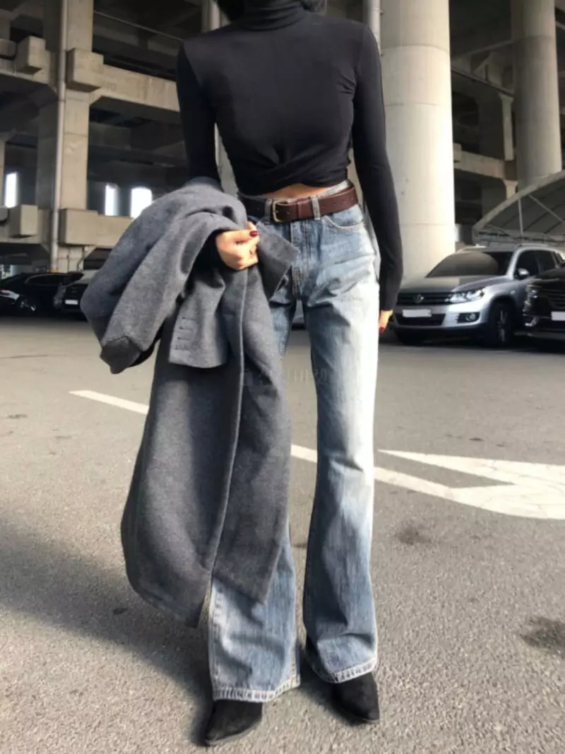 Remood - Korean Women Fashion - #momslook - Twiste X Turtleneck Tee - 4