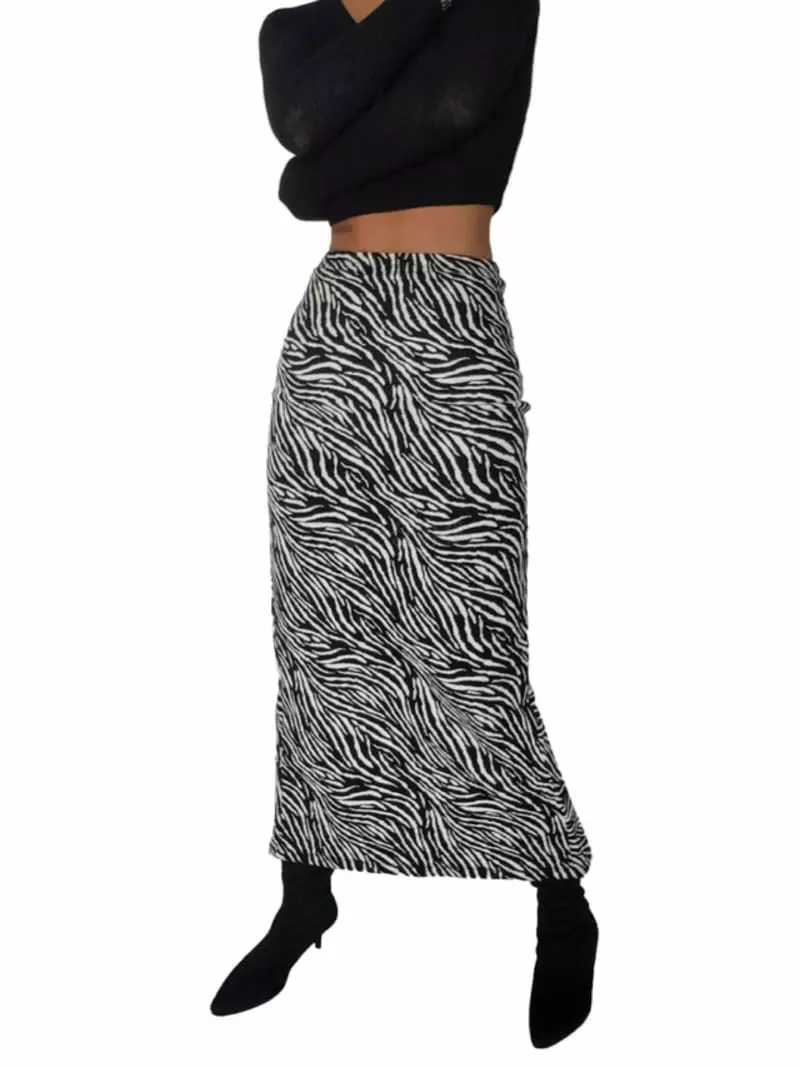 Remood - Korean Women Fashion - #momslook - Zebra Long Skirt