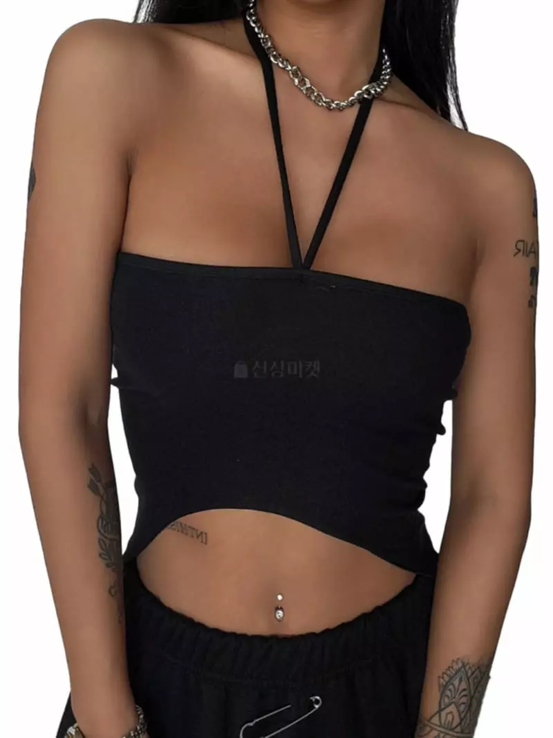 Remood - Korean Women Fashion - #momslook - Terry Halter Sleeveless Crop Tee - 3