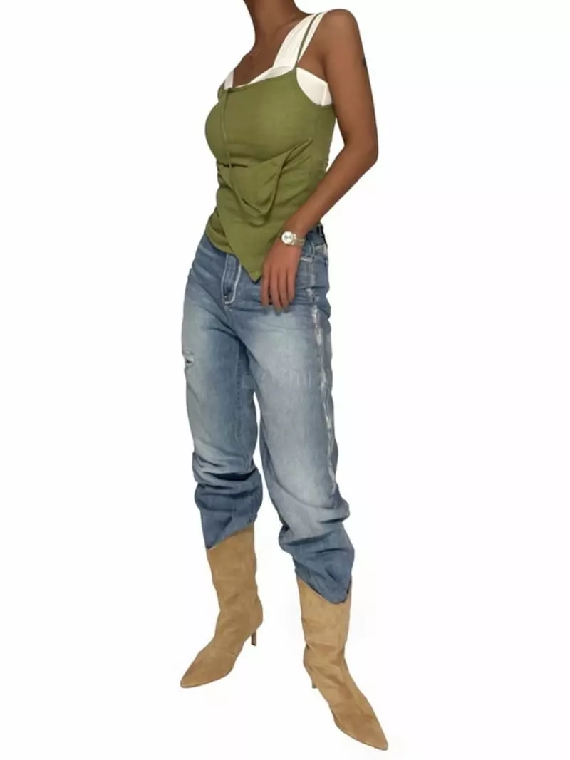 Remood - Korean Women Fashion - #restrostyle - Halter Layered Double Sleeveless Wrap Sleeveless Tee - 3