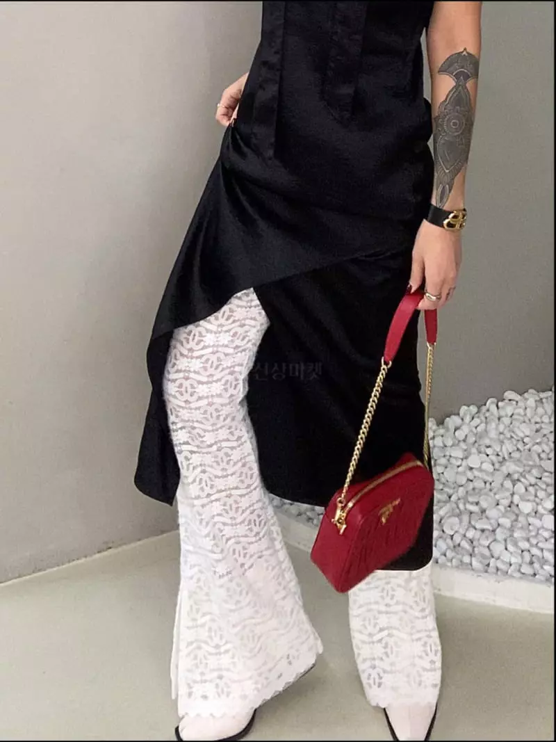 Remood - Korean Women Fashion - #shopsmall - Bootcut Lace Pants - 3