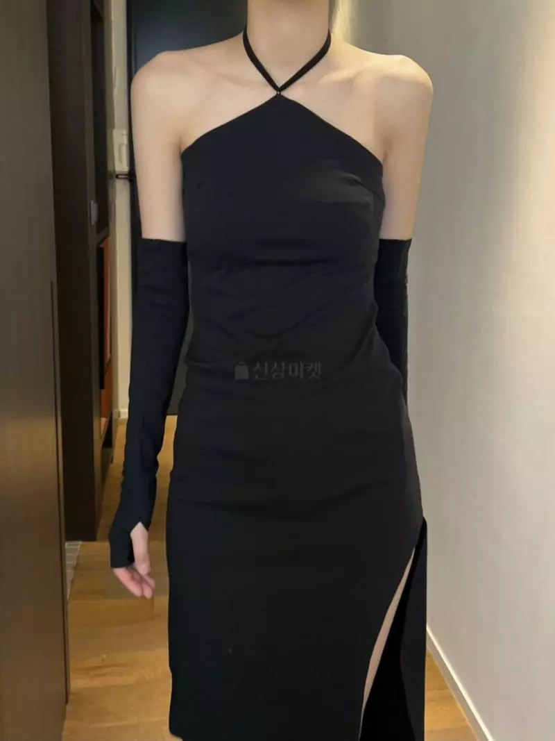 Remood - Korean Women Fashion - #womensfashion - Glove Halter Long One-piece