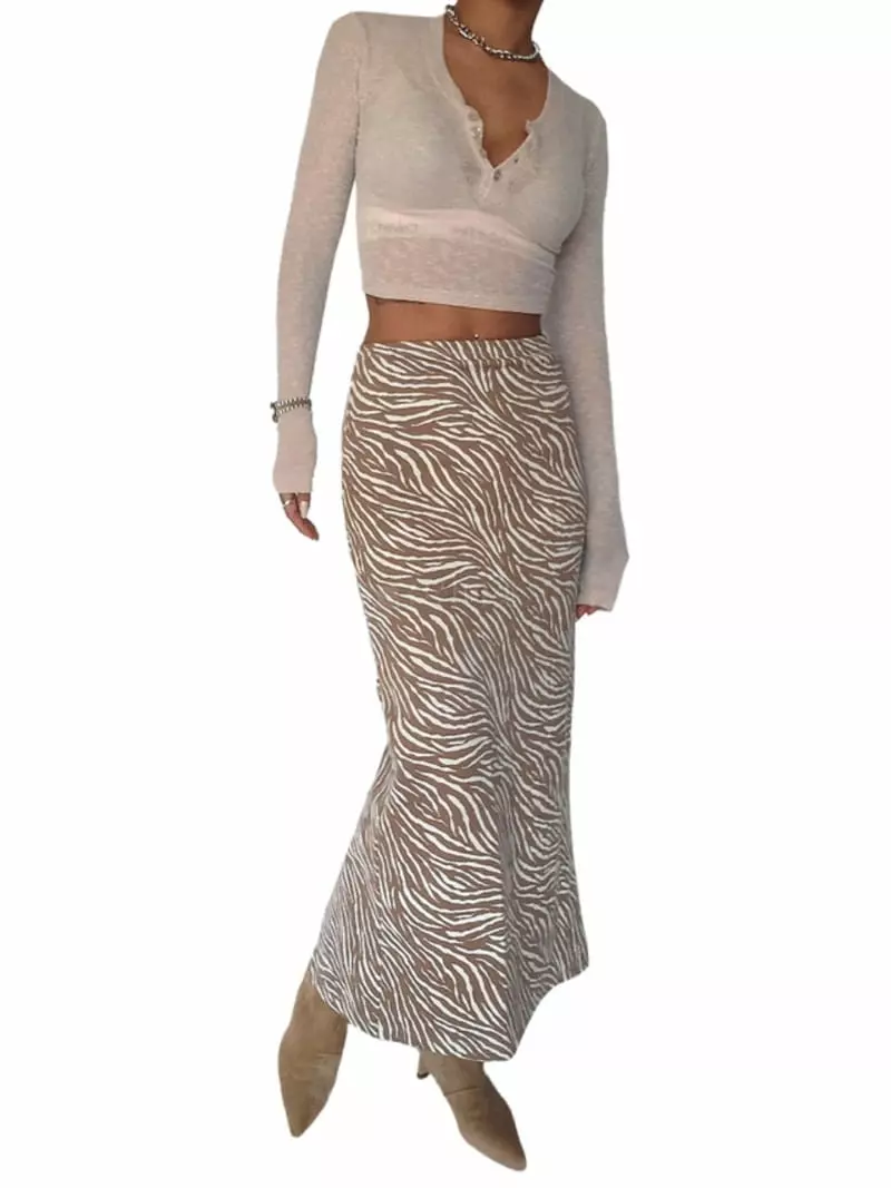 Remood - Korean Women Fashion - #momslook - Zebra Long Skirt - 4