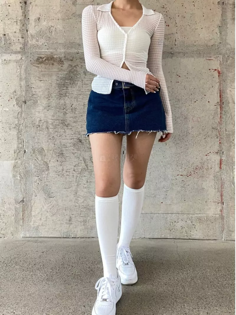 Remood - Korean Women Fashion - #womensfashion - Checker Collar V-neck Cardigan