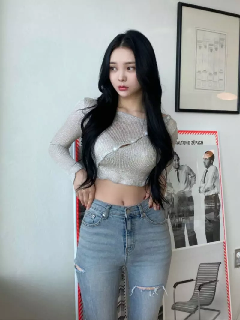 Remood - Korean Women Fashion - #womensfashion - Pearl Crop Off-Shoulder Boat Neck Diagonal Knit Tee - 3