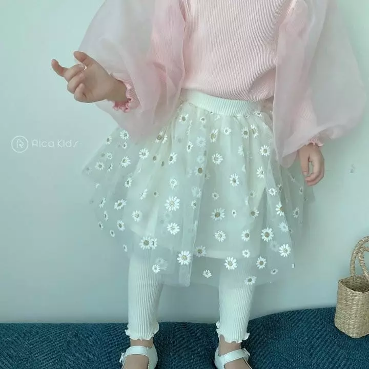 Rica - Korean Children Fashion - #fashionkids - Daisy Sha Skirt Leggings - 2