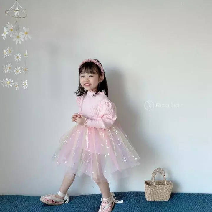 Rica - Korean Children Fashion - #kidsshorts - Small Flower Sha One-piece - 5