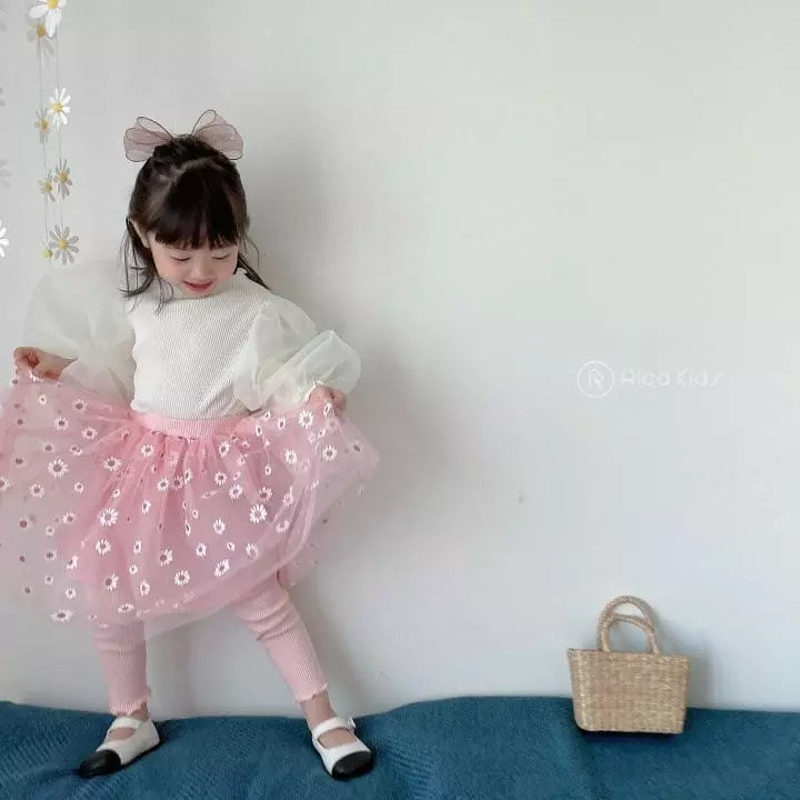 Rica - Korean Children Fashion - #kidsshorts - Daisy Sha Skirt Leggings - 3