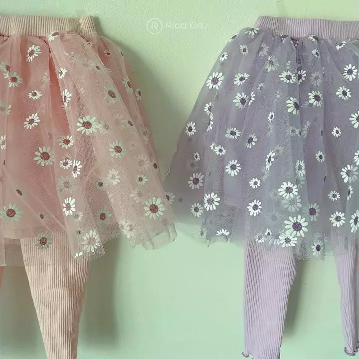 Rica - Korean Children Fashion - #kidsshorts - Daisy Sha Skirt Leggings - 4