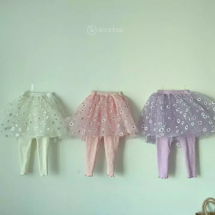 Rica - Korean Children Fashion - #todddlerfashion - Daisy Sha Skirt Leggings - 11