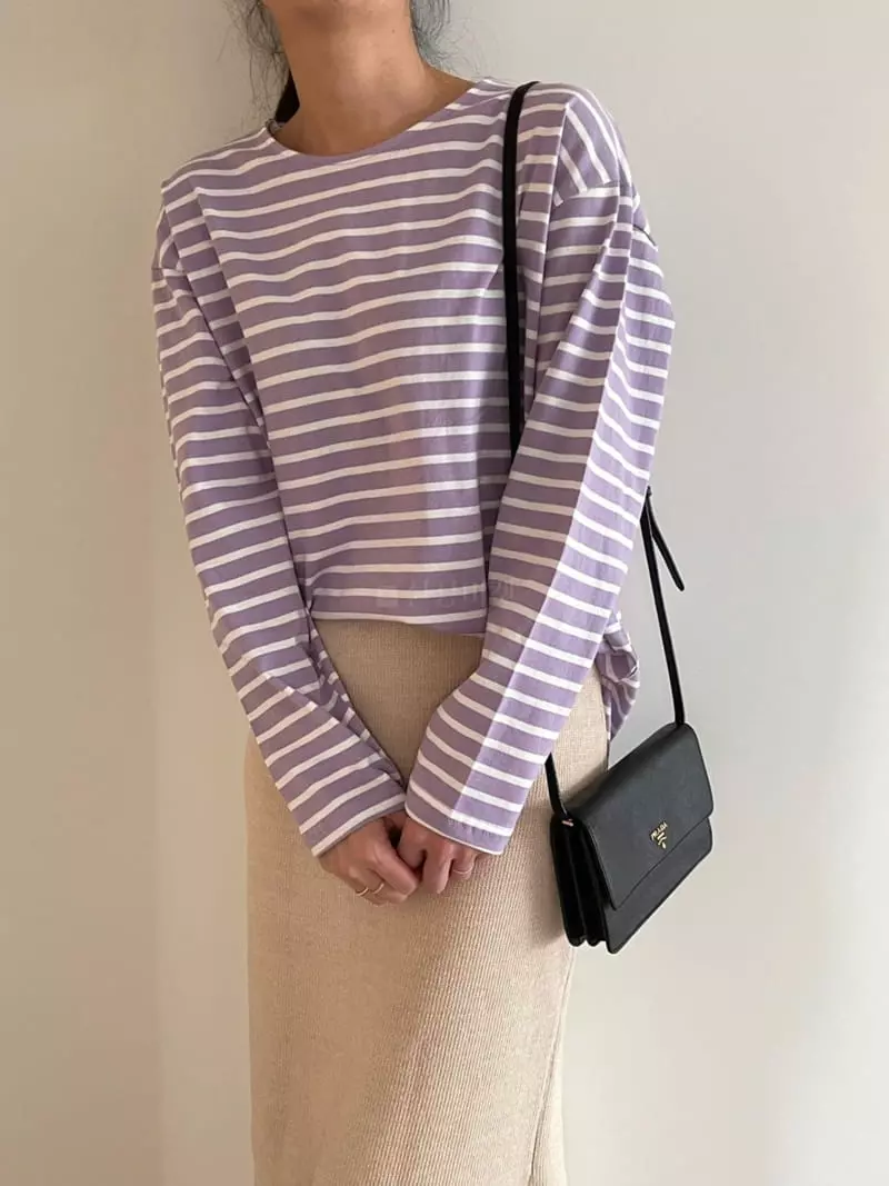 Ripple - Korean Women Fashion - #momslook - Art Stripe Tee - 3