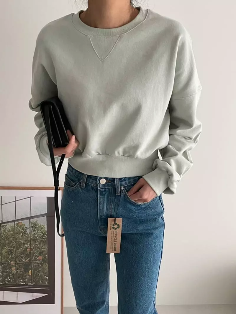 Ripple - Korean Women Fashion - #momslook - Joy Crop Sweatshirt - 2