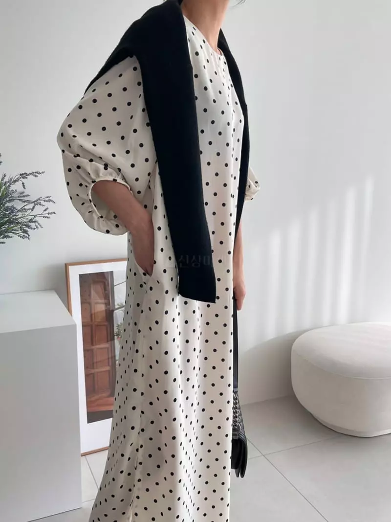 Ripple - Korean Women Fashion - #momslook - Petit Dot One-piece - 3