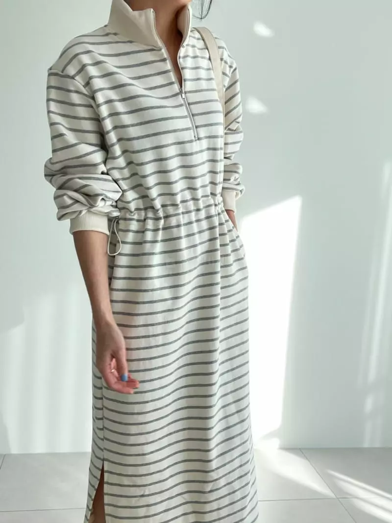 Ripple - Korean Women Fashion - #restrostyle - High Stripe One-piece - 2