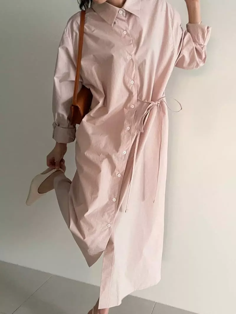 Ripple - Korean Women Fashion - #restrostyle - String Long One-piece