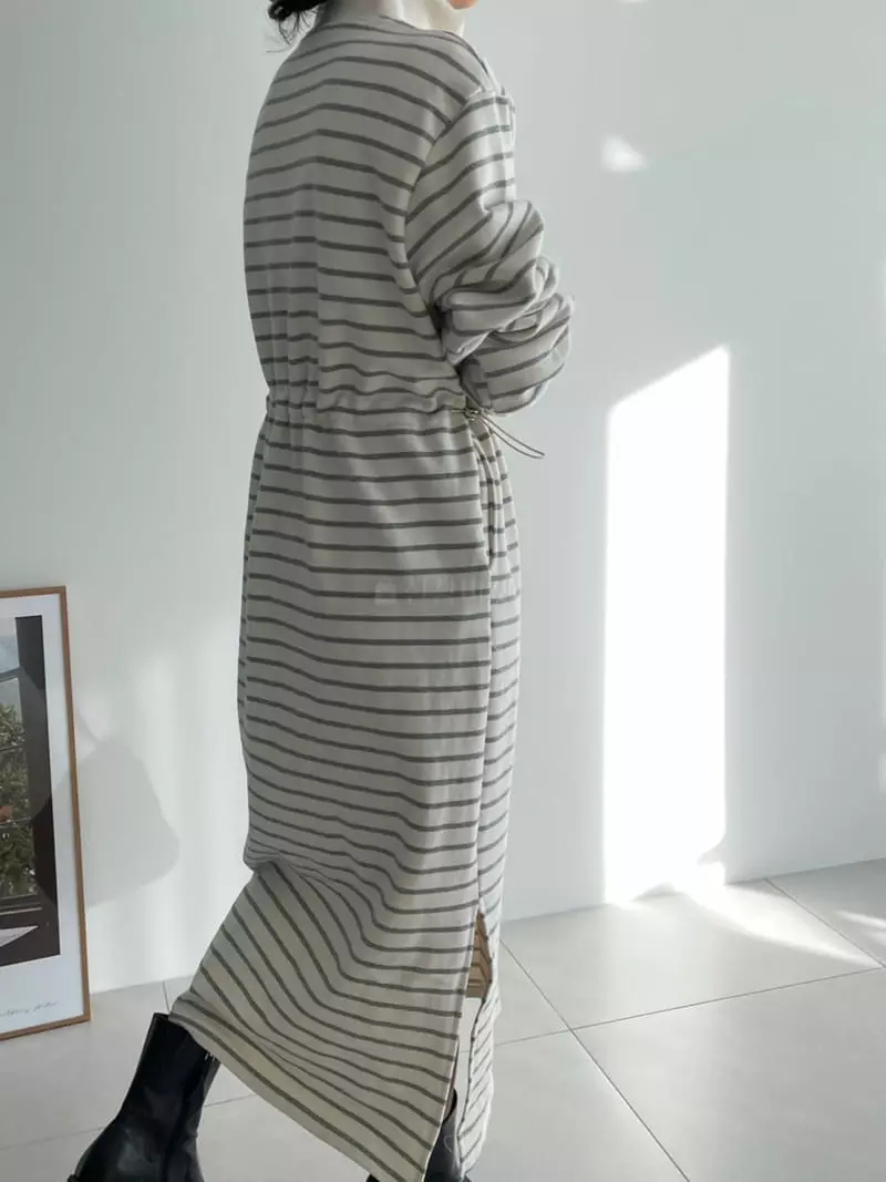 Ripple - Korean Women Fashion - #romanticstyle - High Stripe One-piece - 4