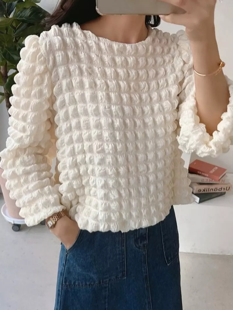Ripple - Korean Women Fashion - #shopsmall - Lavender Blouse - 3