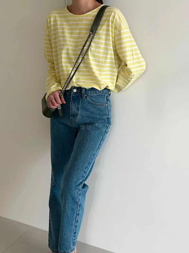 Ripple - Korean Women Fashion - #thatsdarling - Art Stripe Tee