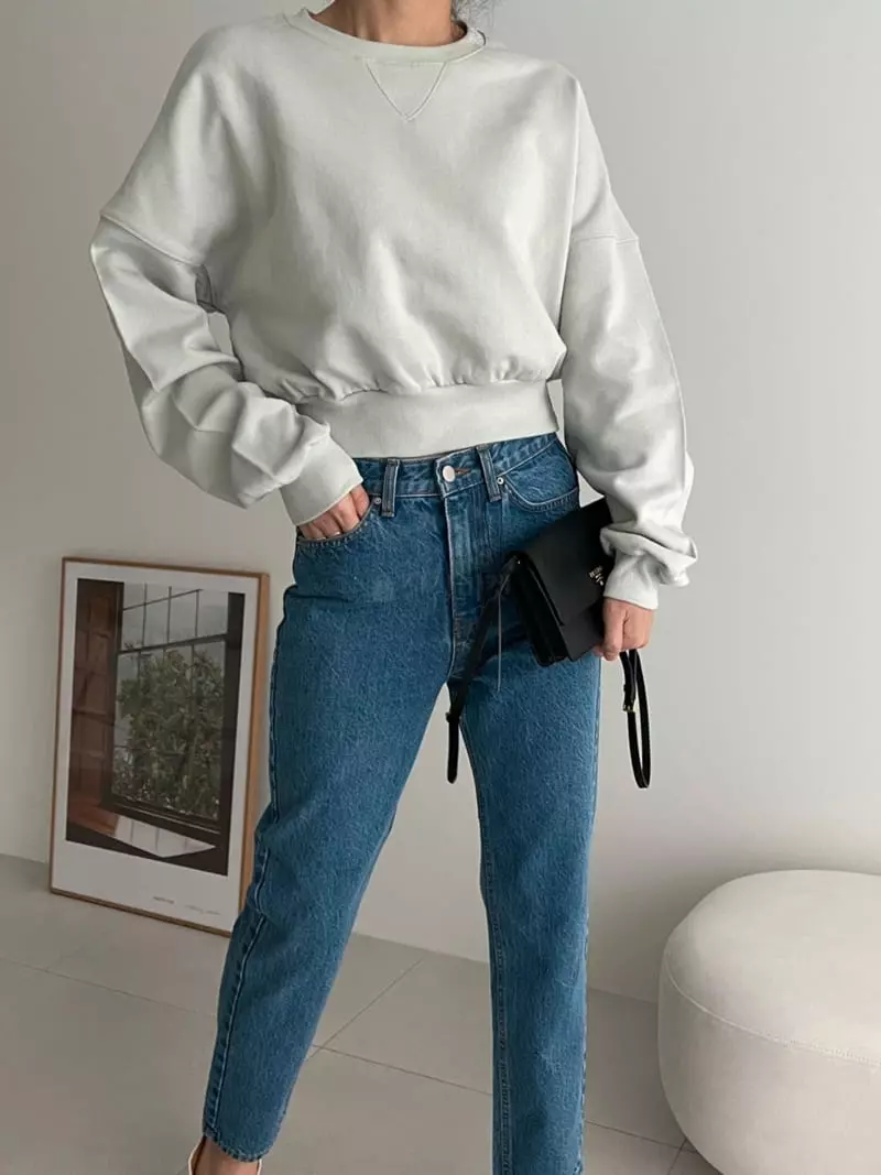 Ripple - Korean Women Fashion - #womensfashion - Joy Crop Sweatshirt