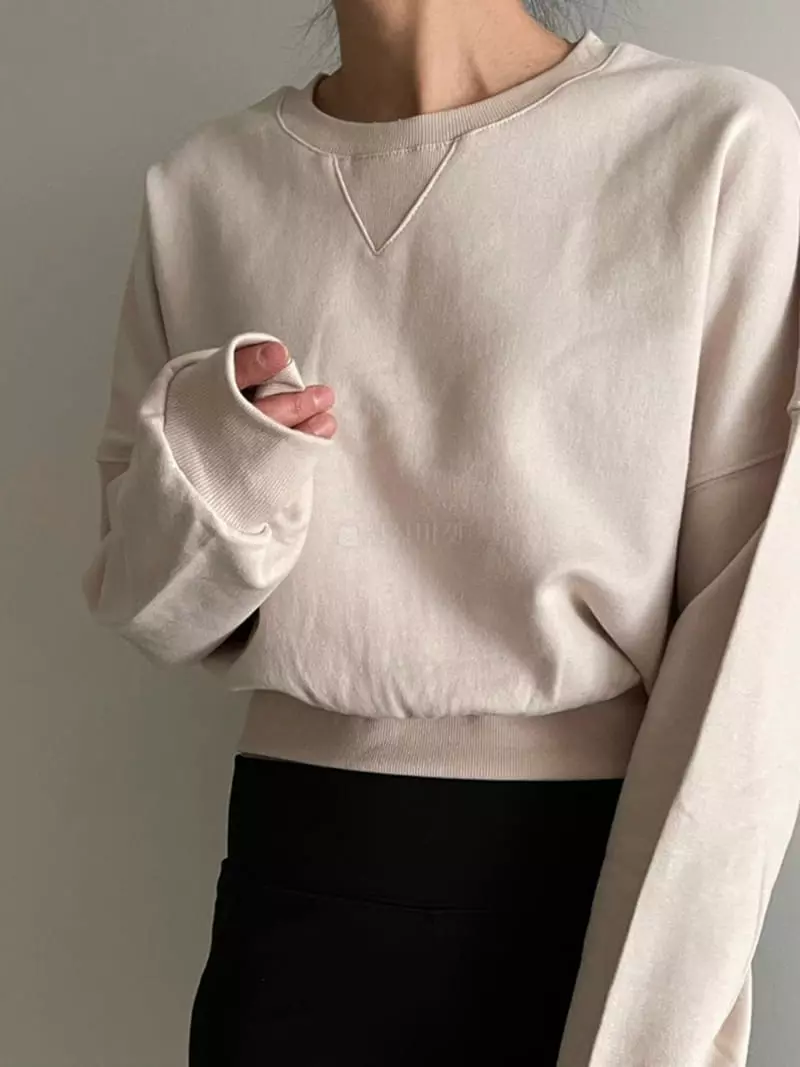 Ripple - Korean Women Fashion - #womensfashion - Joy Crop Sweatshirt - 3