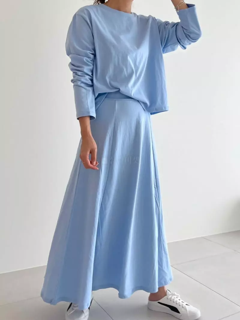 Ripple - Korean Women Fashion - #womensfashion - Long Cozy Top Bottom Set - 2