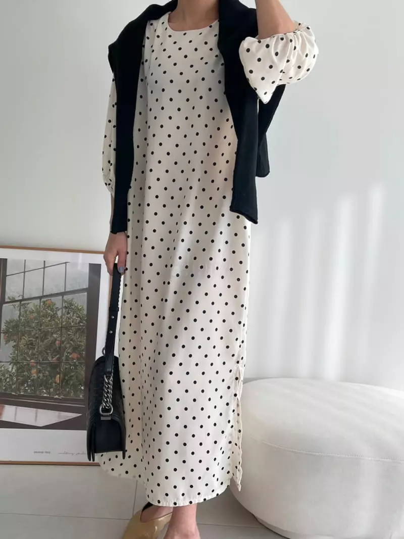 Ripple - Korean Women Fashion - #momslook - Petit Dot One-piece - 4