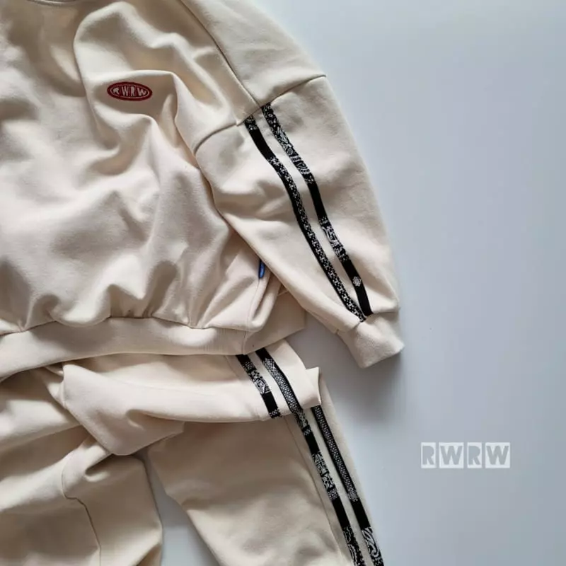 Riwoo Riwoo - Korean Junior Fashion - #Kfashion4kids - Paisely Line Two Stripes Top Bottom Set - 5