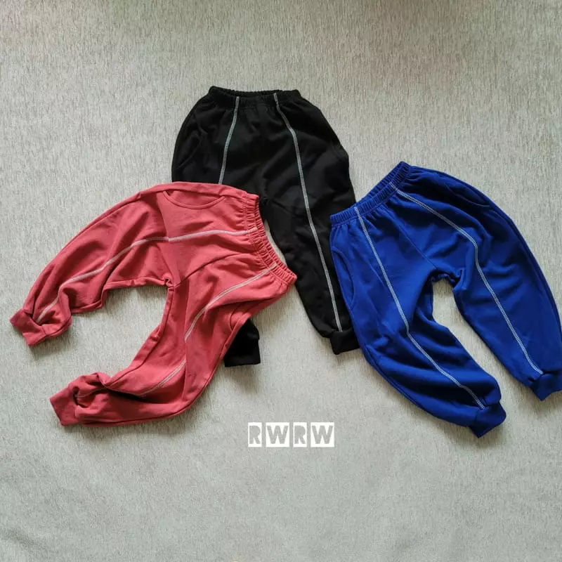 Riwoo Riwoo - Korean Junior Fashion - #Kfashion4kids - Line Stitch Jogger Pants - 6