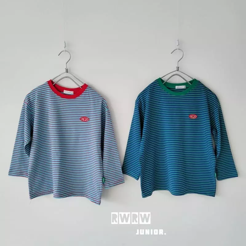 Riwoo Riwoo - Korean Junior Fashion - #childofig - Tok Tok Stripes Patch Tee - 3