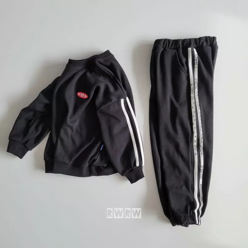 Riwoo Riwoo - Korean Junior Fashion - #childofig - Paisely Line Two Stripes Top Bottom Set - 10