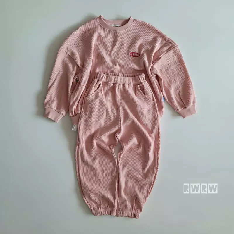 Riwoo Riwoo - Korean Junior Fashion - #childofig - Pastel Layered Waffle Top Bottom Set - 7