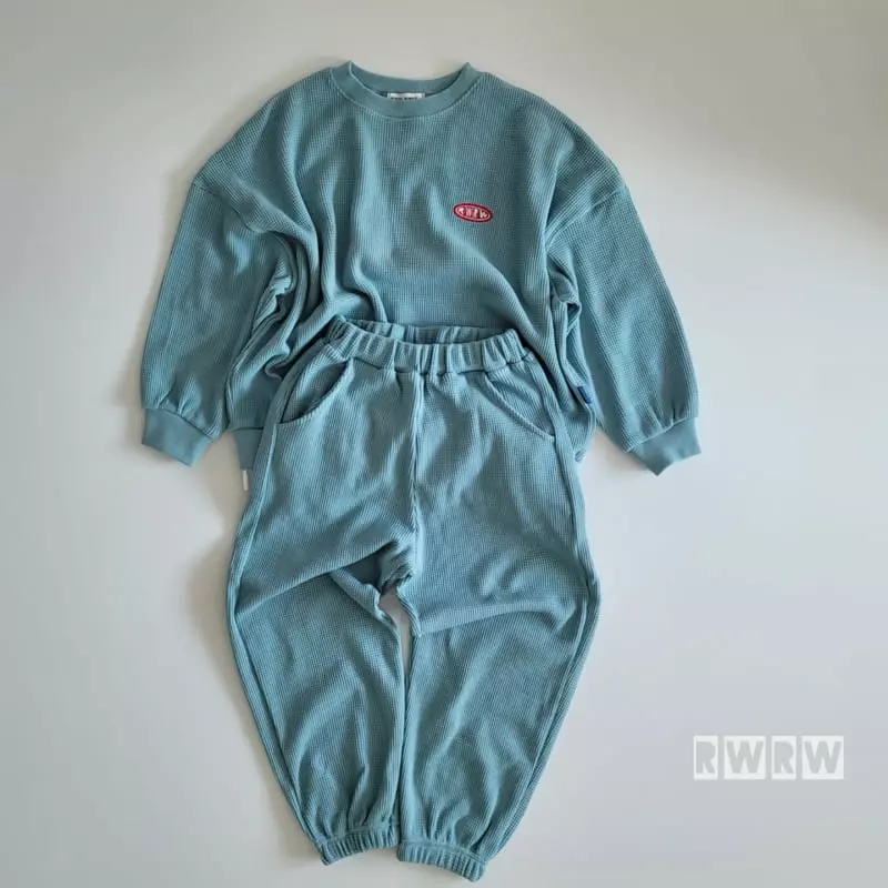 Riwoo Riwoo - Korean Junior Fashion - #childrensboutique - Pastel Layered Waffle Top Bottom Set - 8