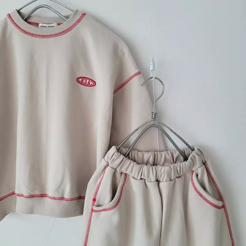 Riwoo Riwoo - Korean Junior Fashion - #discoveringself - Stitch Top Bottom Set - 9