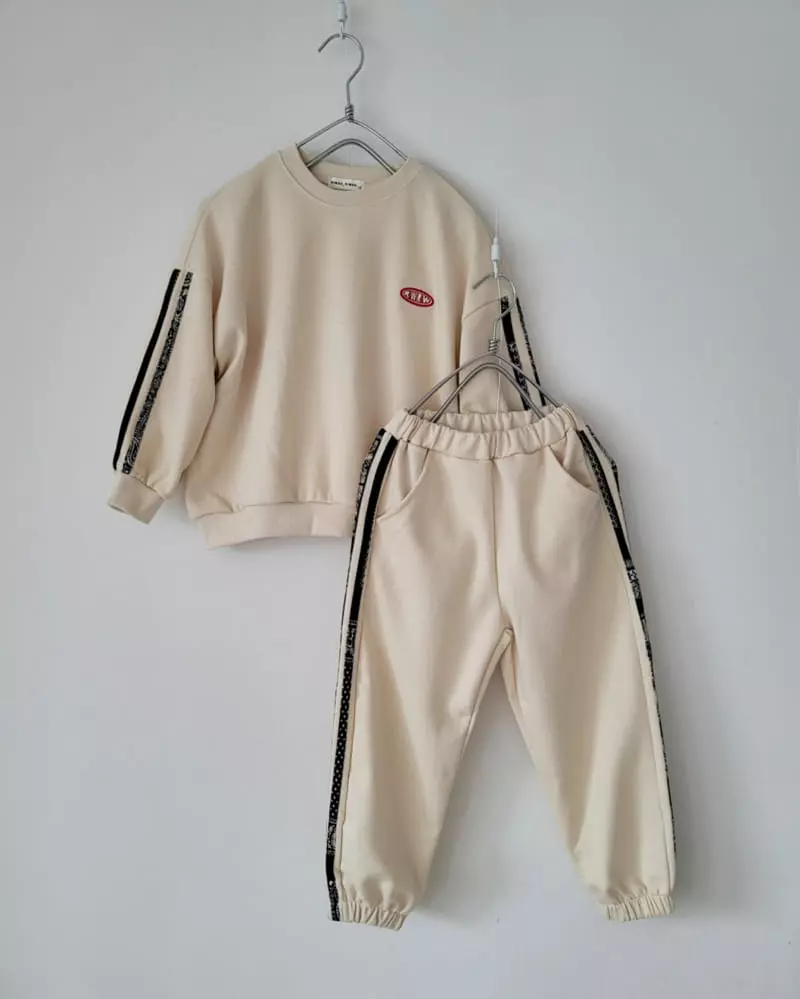 Riwoo Riwoo - Korean Junior Fashion - #fashionkids - Paisely Line Two Stripes Top Bottom Set