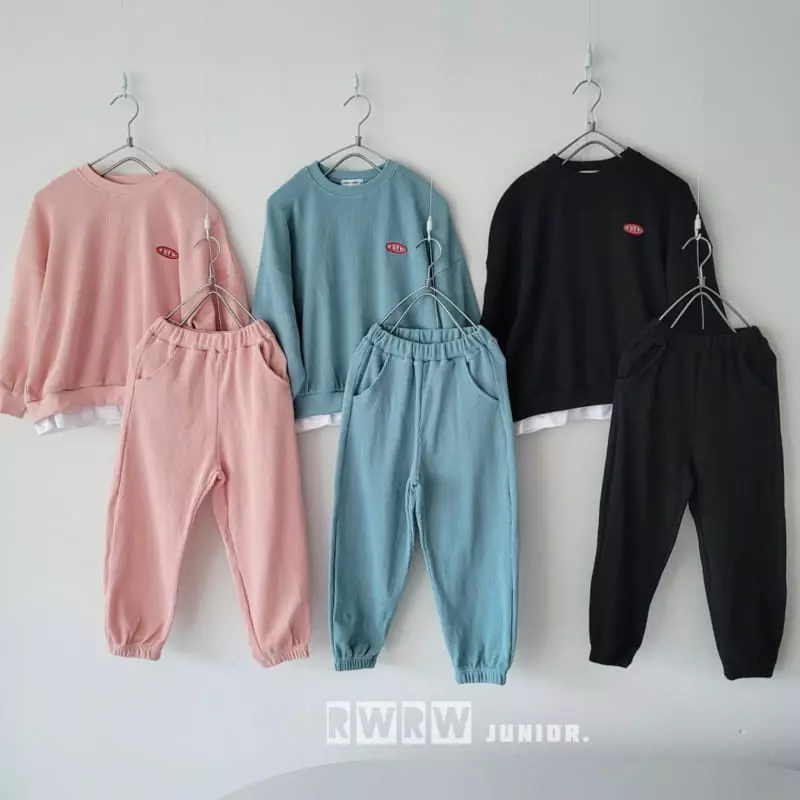Riwoo Riwoo - Korean Junior Fashion - #fashionkids - Pastel Layered Waffle Top Bottom Set - 11