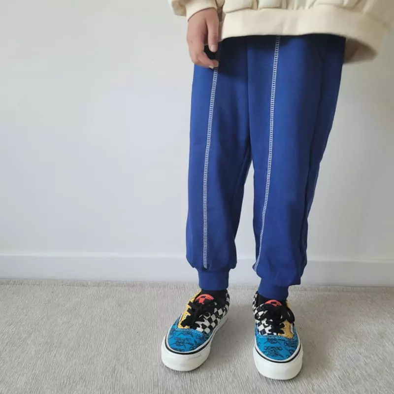 Riwoo Riwoo - Korean Junior Fashion - #kidsshorts - Line Stitch Jogger Pants - 3