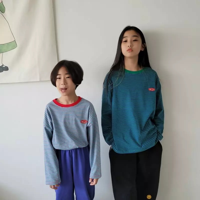 Riwoo Riwoo - Korean Junior Fashion - #kidsstore - Tok Tok Stripes Patch Tee - 9