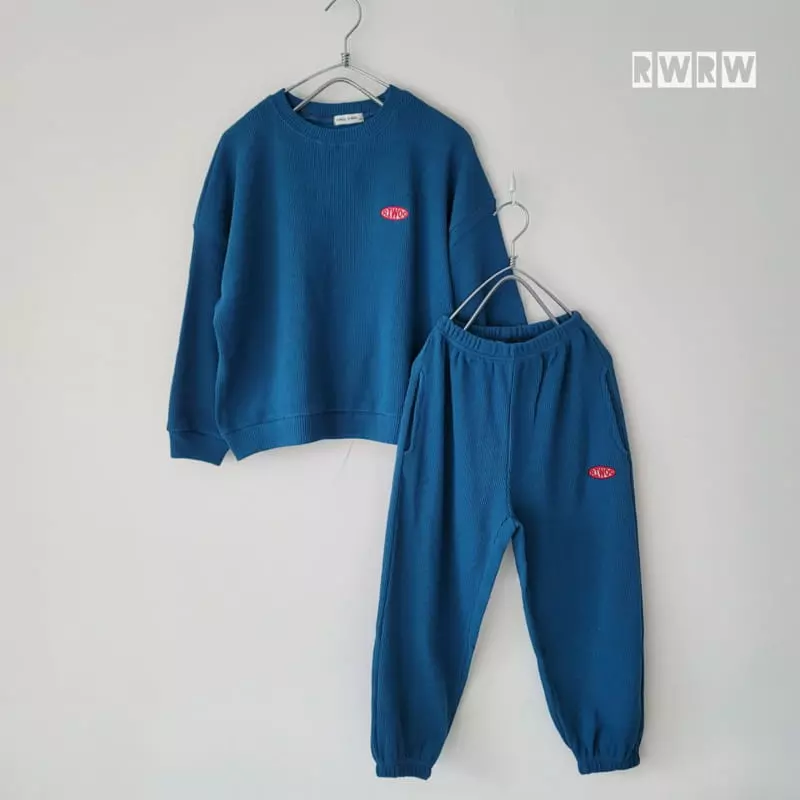 Riwoo Riwoo - Korean Junior Fashion - #kidsstore - Waffle Patch Top Bottom Set - 2