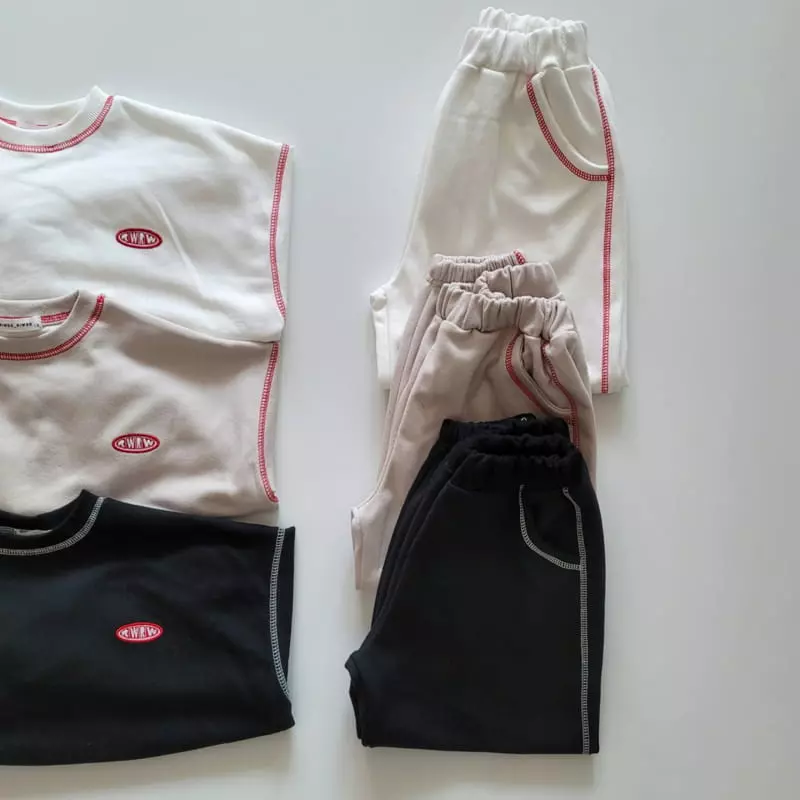 Riwoo Riwoo - Korean Junior Fashion - #kidsstore - Stitch Top Bottom Set - 12