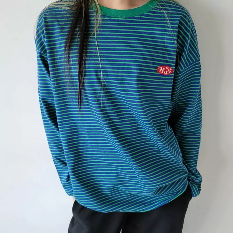 Riwoo Riwoo - Korean Junior Fashion - #littlefashionista - Tok Tok Stripes Patch Tee - 12