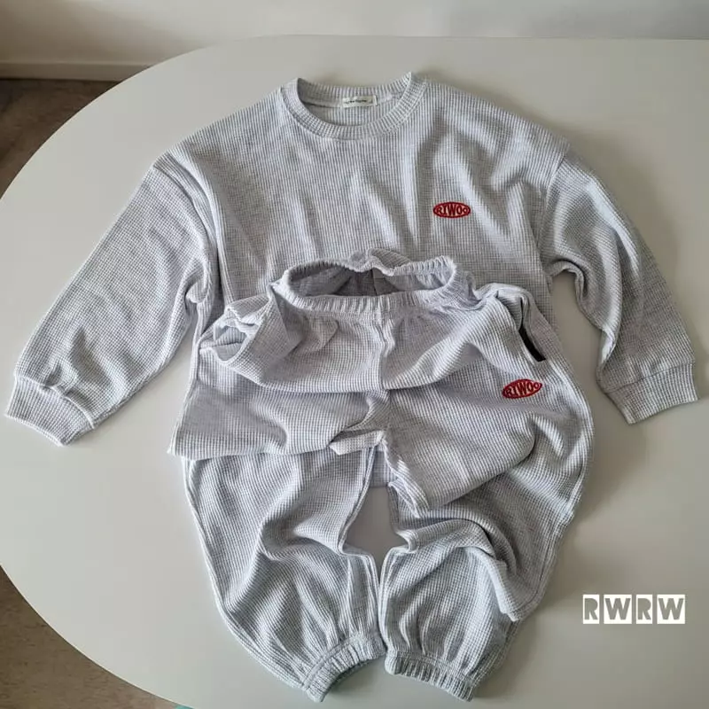 Riwoo Riwoo - Korean Junior Fashion - #littlefashionista - Waffle Patch Top Bottom Set - 5