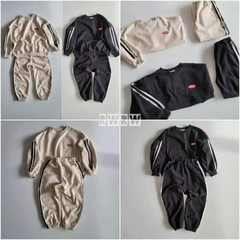 Riwoo Riwoo - Korean Junior Fashion - #minifashionista - Paisely Line Two Stripes Top Bottom Set - 8