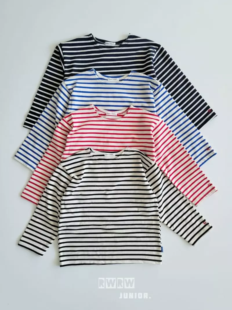 Riwoo Riwoo - Korean Junior Fashion - #toddlerclothing - Point Boat Neck Tee - 4