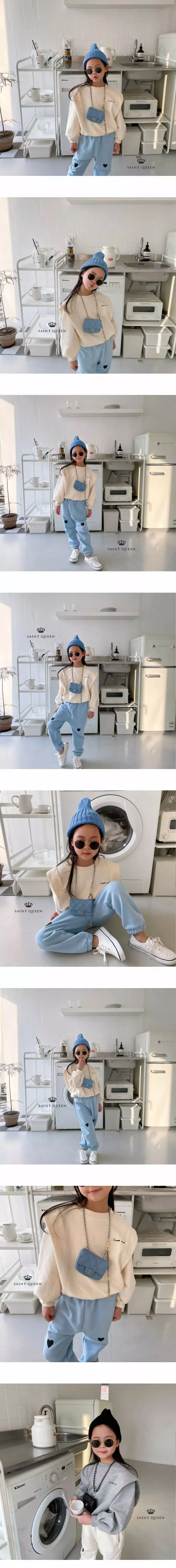 SAINT DOLL - Korean Children Fashion Brand - #fashionkids - Love Embroidery Sweatshirt - 2