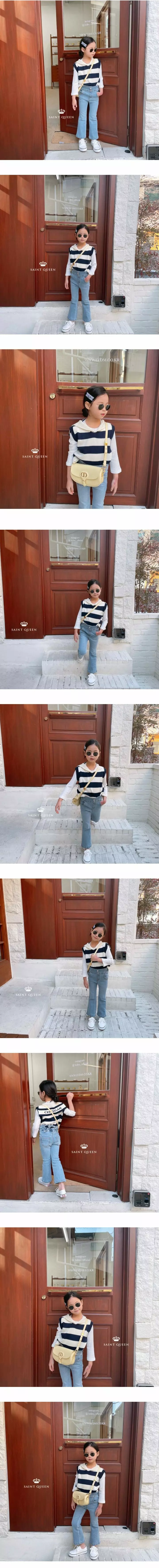 SAINT DOLL - Korean Children Fashion Brand - #kidsshorts - Stripes Sailor Vest - 2