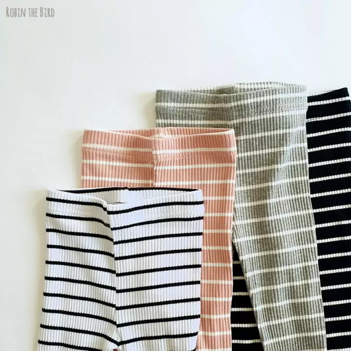 Saerobin - Korean Children Fashion - #Kfashion4kids - Stripes Rib Leggings